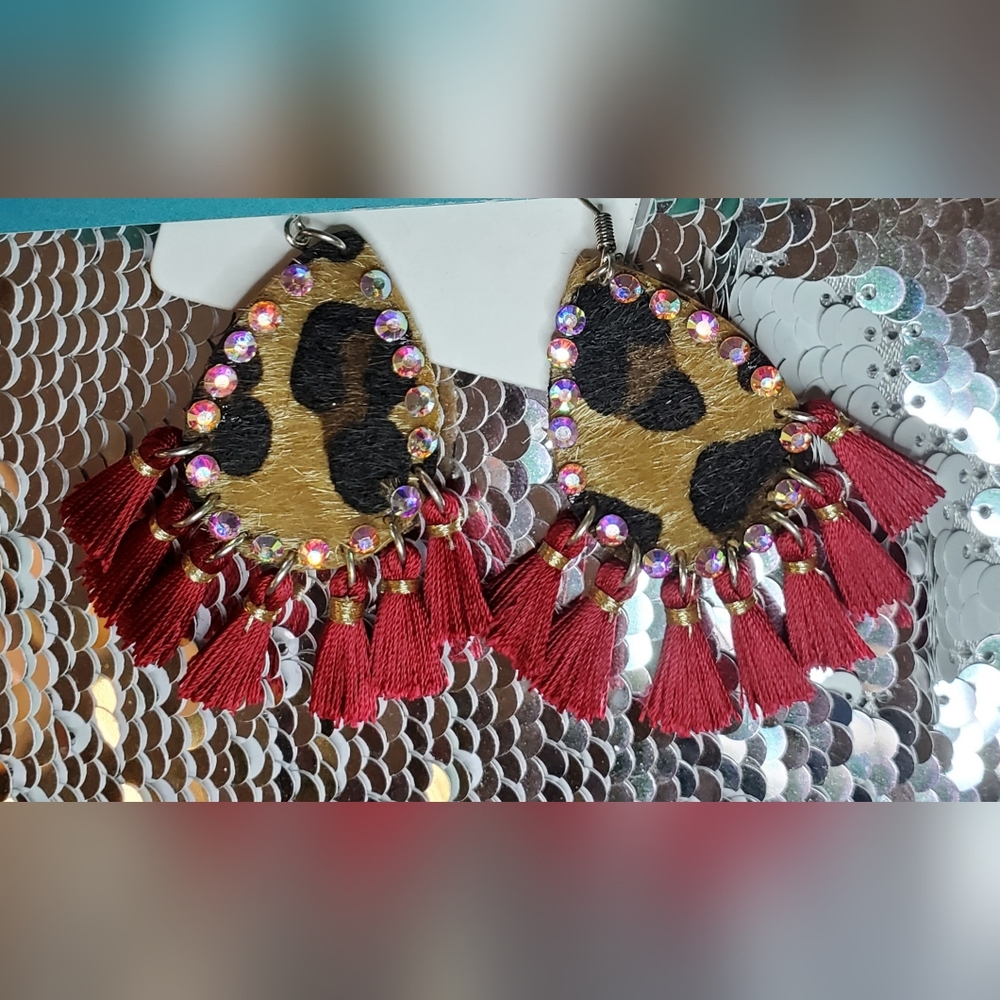 Faux hide earrings